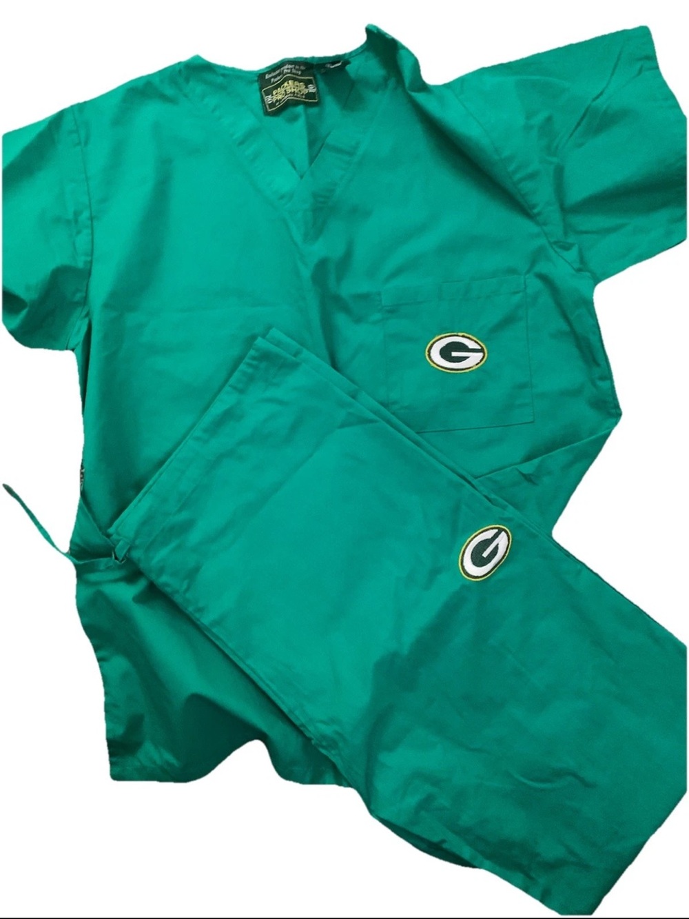 GREEN BAY PACKERS Lambeau Pro Shop Adult S HOSPITAL NURSE/DOCTOR Unisex Scrubs